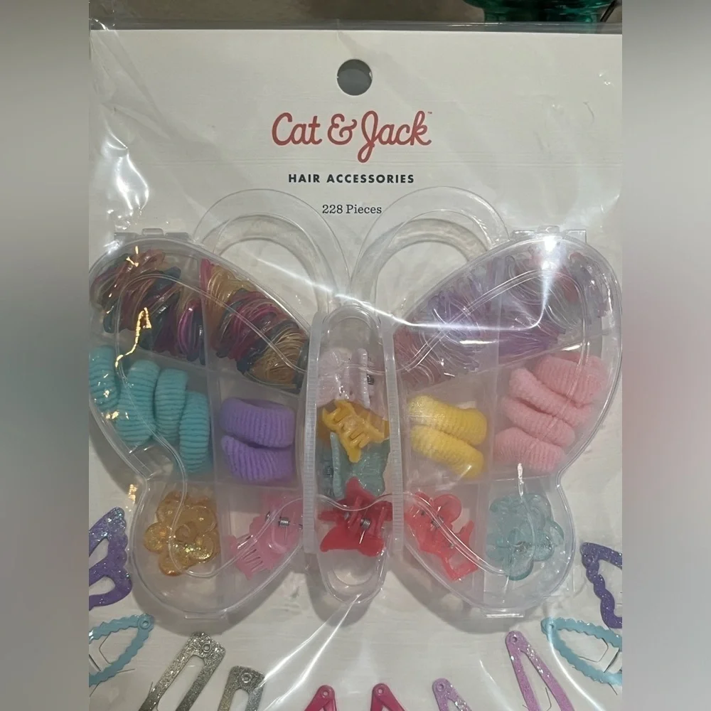 Cat & Jack Kids Butterfly Hair Accessories Set, new!